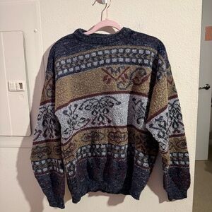 Vintage Cortina Italia Italian Wool Blend Pattern Sweater Size Large